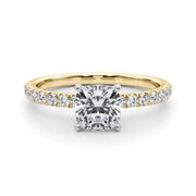Graceful Center Round Diamond Engagement Ring in 10K/14K gold and platinum with certified lab-grown or natural diamonds