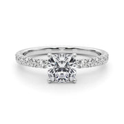 Graceful Center Round Diamond Engagement Ring in 10K/14K gold and platinum with certified lab-grown or natural diamonds