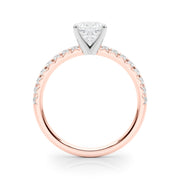 Graceful Center Round Diamond Engagement Ring in 10K/14K gold and platinum with certified lab-grown or natural diamonds