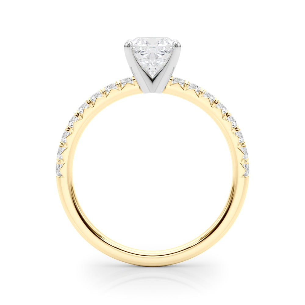 Graceful Center Round Diamond Engagement Ring in 10K/14K gold and platinum with certified lab-grown or natural diamonds