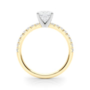 Graceful Center Round Diamond Engagement Ring in 10K/14K gold and platinum with certified lab-grown or natural diamonds