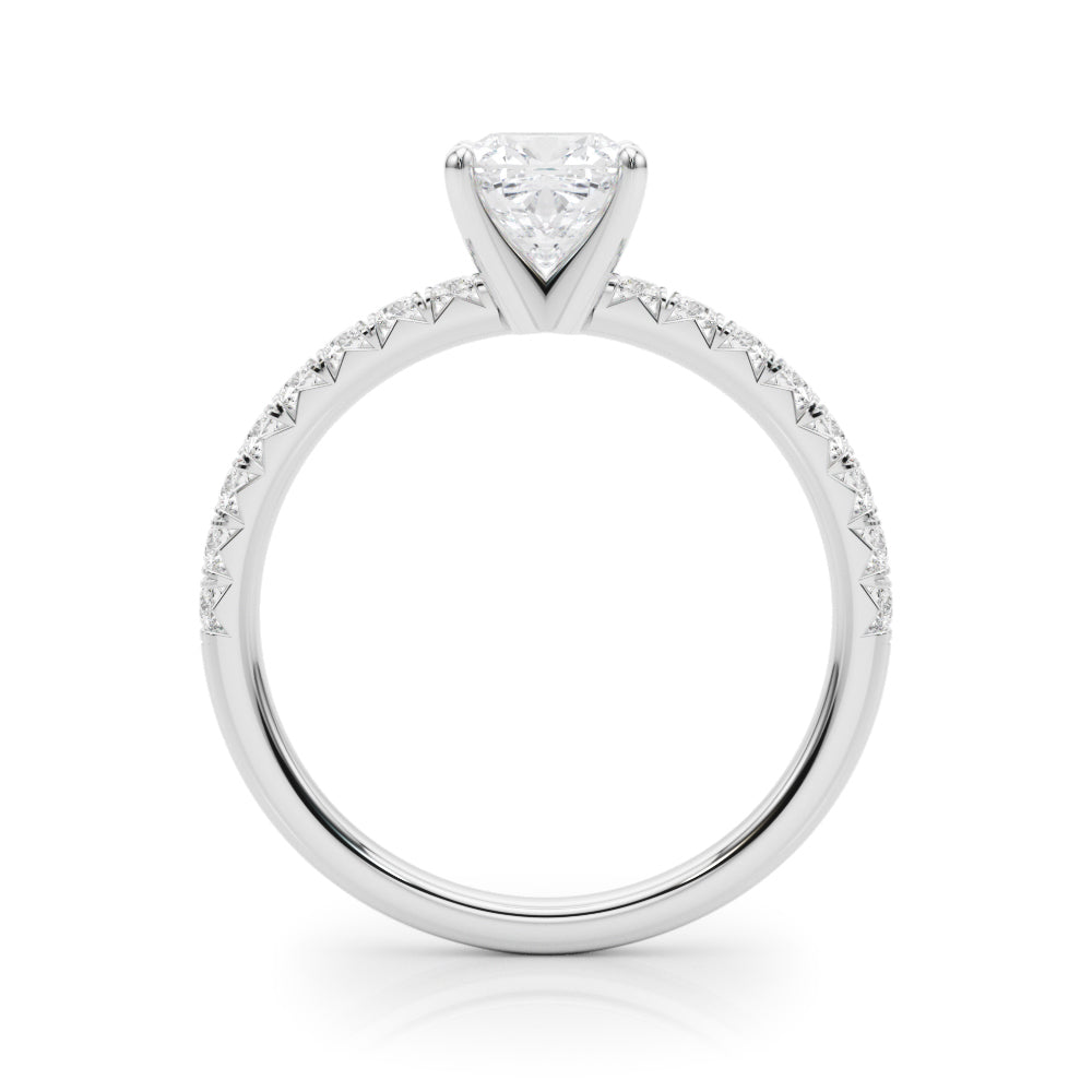 Graceful Center Round Diamond Engagement Ring in 10K/14K gold and platinum with certified lab-grown or natural diamonds