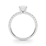 Graceful Center Round Diamond Engagement Ring in 10K/14K gold and platinum with certified lab-grown or natural diamonds
