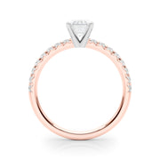 Graceful Center Round Diamond Engagement Ring in 10K/14K gold and platinum with certified lab-grown or natural diamonds