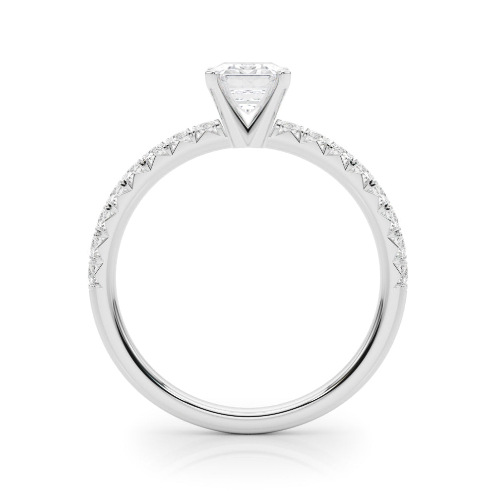Graceful Center Round Diamond Engagement Ring in 10K/14K gold and platinum with certified lab-grown or natural diamonds