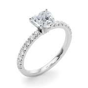 Graceful Center Round Diamond Engagement Ring in 10K/14K gold and platinum with certified lab-grown or natural diamonds