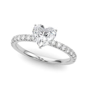 Graceful Center Round Diamond Engagement Ring in 10K/14K gold and platinum with certified lab-grown or natural diamonds