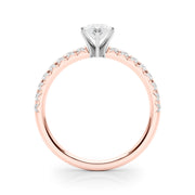 Graceful Center Round Diamond Engagement Ring in 10K/14K gold and platinum with certified lab-grown or natural diamonds