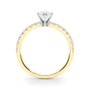 Graceful Center Round Diamond Engagement Ring in 10K/14K gold and platinum with certified lab-grown or natural diamonds