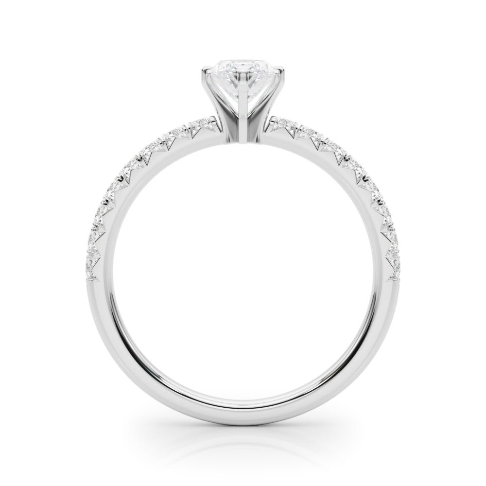 Graceful Center Round Diamond Engagement Ring in 10K/14K gold and platinum with certified lab-grown or natural diamonds