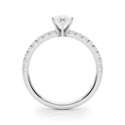 Graceful Center Round Diamond Engagement Ring in 10K/14K gold and platinum with certified lab-grown or natural diamonds