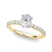 Graceful Center Round Diamond Engagement Ring in 10K/14K gold and platinum with certified lab-grown or natural diamonds