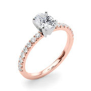 Graceful Center Round Diamond Engagement Ring in 10K/14K gold and platinum with certified lab-grown or natural diamonds