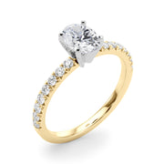 Graceful Center Round Diamond Engagement Ring in 10K/14K gold and platinum with certified lab-grown or natural diamonds