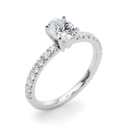 Graceful Center Round Diamond Engagement Ring in 10K/14K gold and platinum with certified lab-grown or natural diamonds