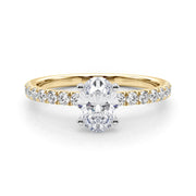 Graceful Center Round Diamond Engagement Ring in 10K/14K gold and platinum with certified lab-grown or natural diamonds