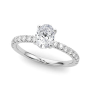 Graceful Center Round Diamond Engagement Ring in 10K/14K gold and platinum with certified lab-grown or natural diamonds