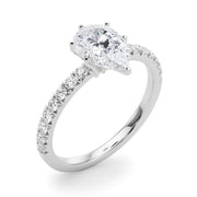 Graceful Center Round Diamond Engagement Ring in 10K/14K gold and platinum with certified lab-grown or natural diamonds