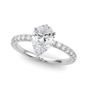 Graceful Center Round Diamond Engagement Ring in 10K/14K gold and platinum with certified lab-grown or natural diamonds