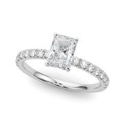 Graceful Center Round Diamond Engagement Ring in 10K/14K gold and platinum with certified lab-grown or natural diamonds