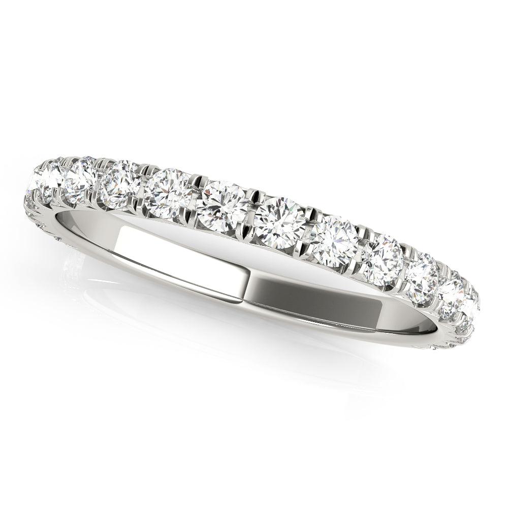 French Cut Half Eternity Ring in Gold & Platinum