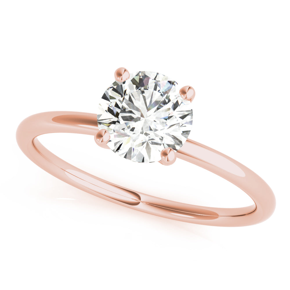 Timeless Solitaire Round Diamond Engagement Ring in 10K/14K gold and platinum with certified lab-grown or natural diamonds