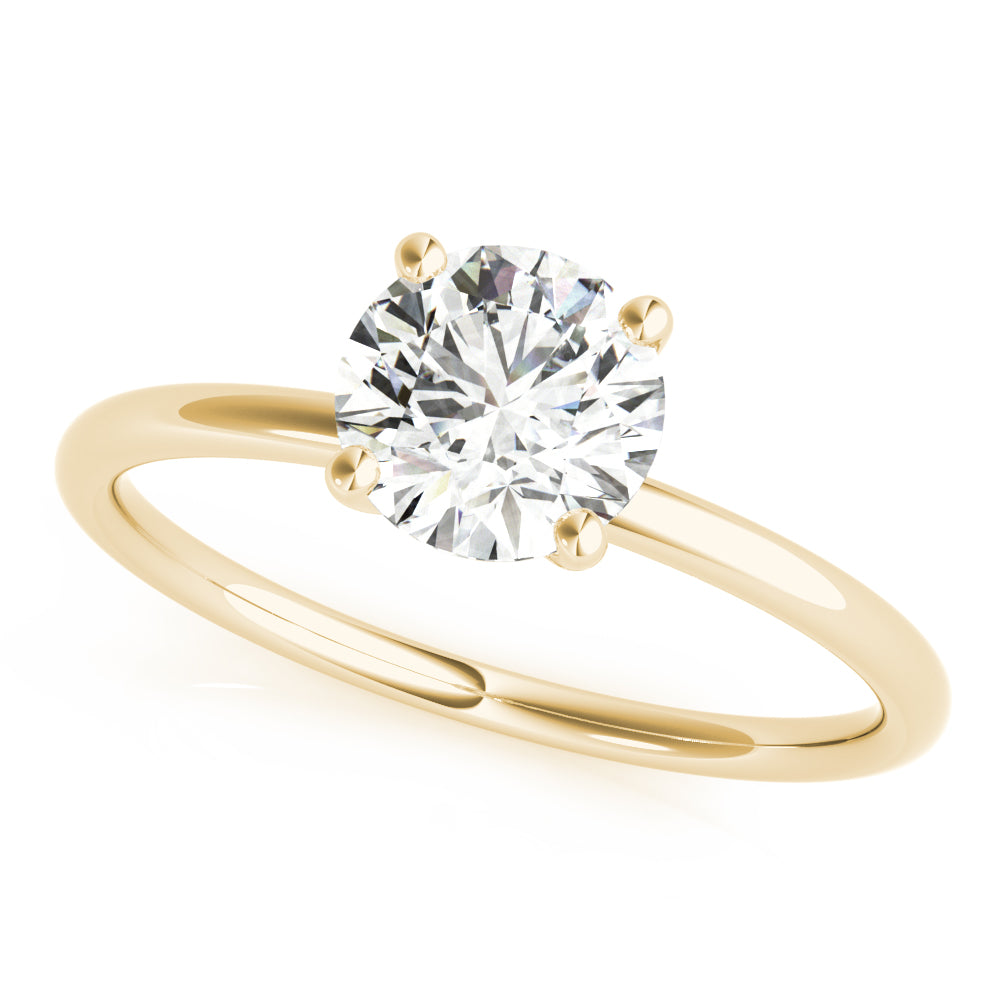 Timeless Solitaire Round Diamond Engagement Ring in 10K/14K gold and platinum with certified lab-grown or natural diamonds
