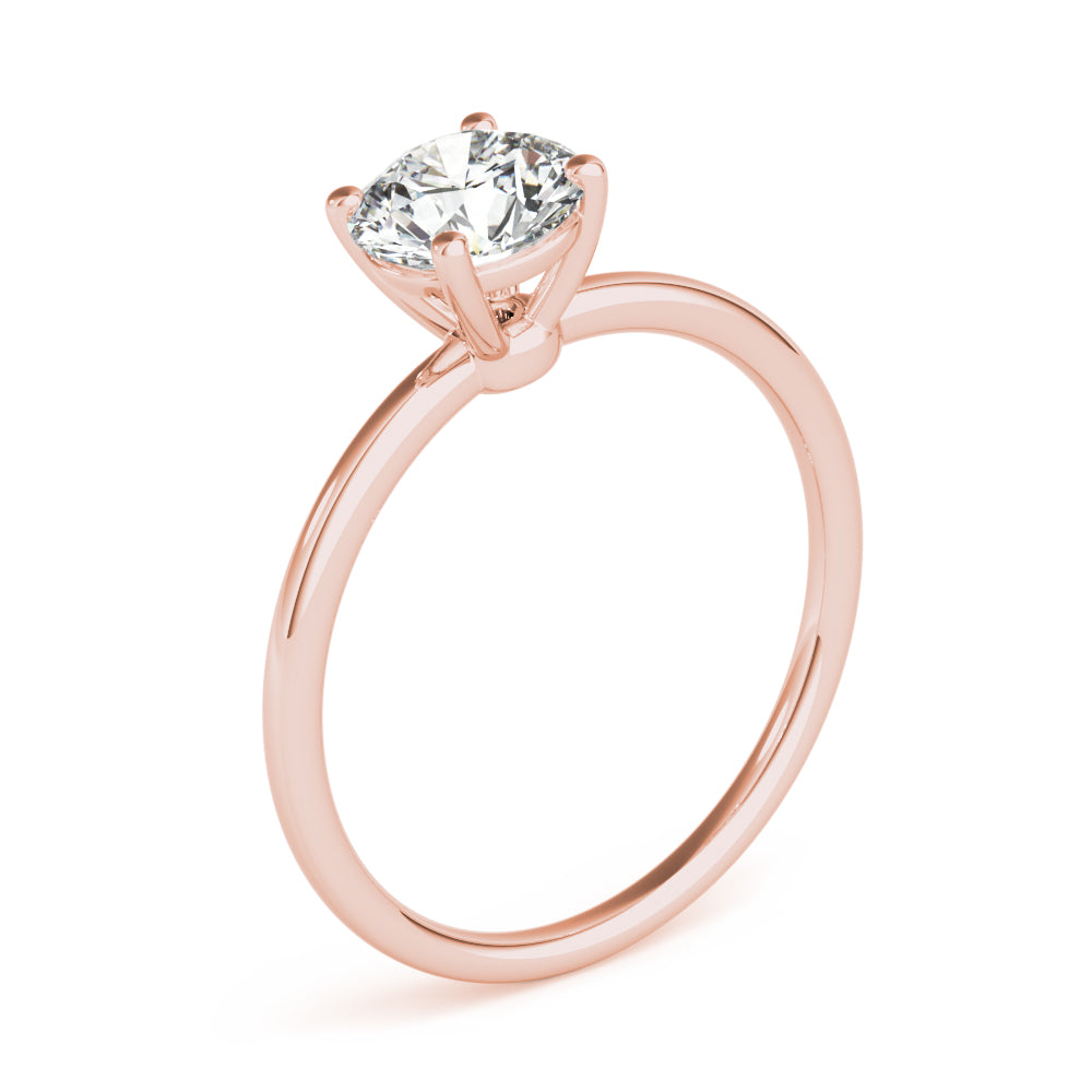Timeless Solitaire Round Diamond Engagement Ring in 10K/14K gold and platinum with certified lab-grown or natural diamonds