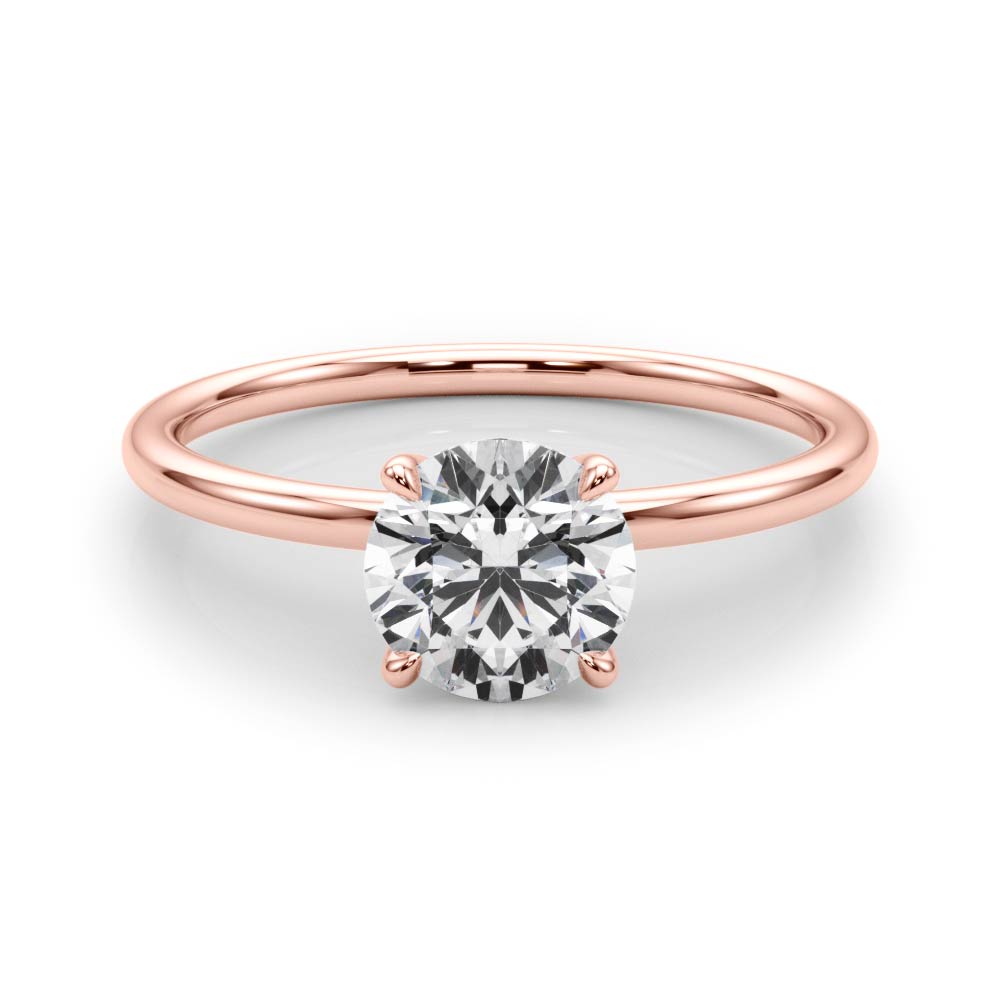 Timeless Solitaire Round Diamond Engagement Ring in 10K/14K gold and platinum with certified lab-grown or natural diamonds