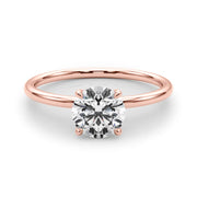 Timeless Solitaire Round Diamond Engagement Ring in 10K/14K gold and platinum with certified lab-grown or natural diamonds