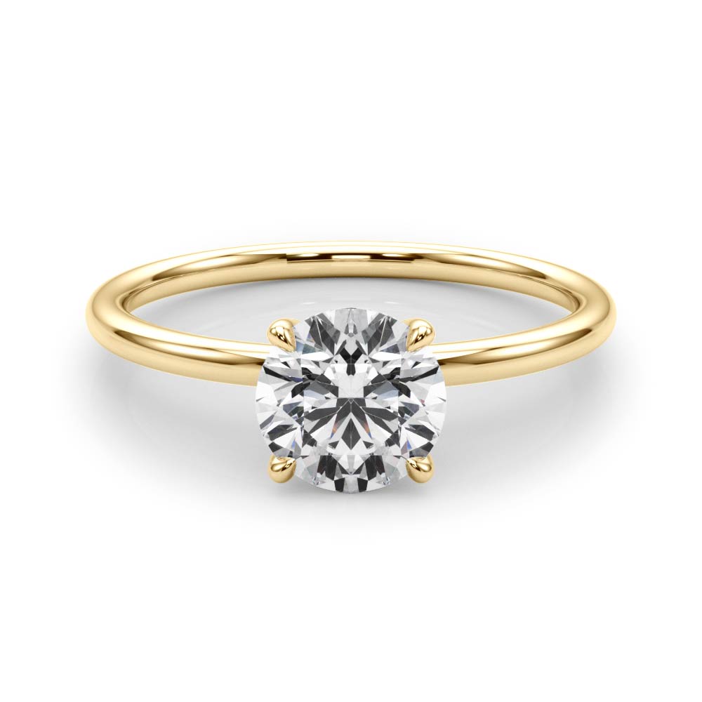Timeless Solitaire Round Diamond Engagement Ring in 10K/14K gold and platinum with certified lab-grown or natural diamonds