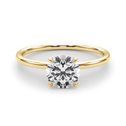 Timeless Solitaire Round Diamond Engagement Ring in 10K/14K gold and platinum with certified lab-grown or natural diamonds