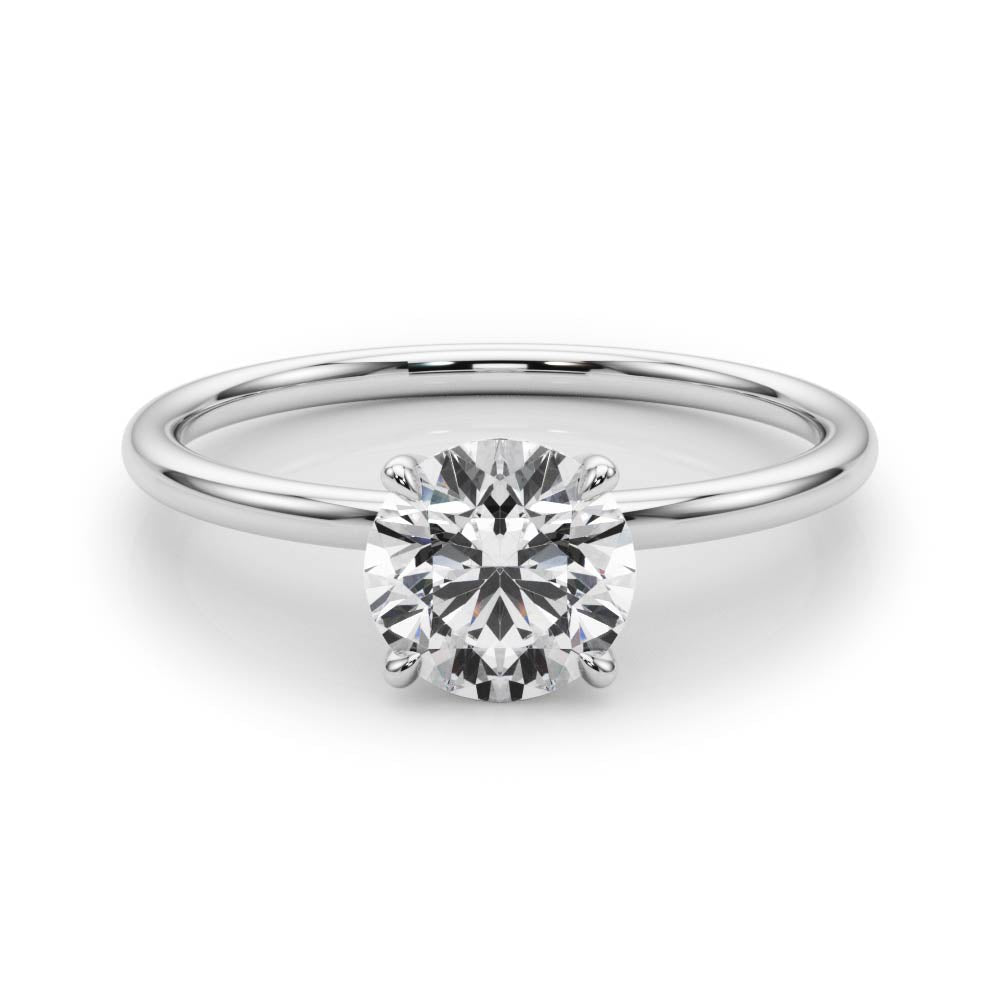 Timeless Solitaire Round Diamond Engagement Ring in 10K/14K gold and platinum with certified lab-grown or natural diamonds