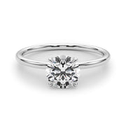 Timeless Solitaire Round Diamond Engagement Ring in 10K/14K gold and platinum with certified lab-grown or natural diamonds