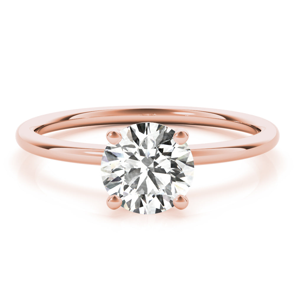 Timeless Solitaire Round Diamond Engagement Ring in 10K/14K gold and platinum with certified lab-grown or natural diamonds