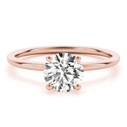 Timeless Solitaire Round Diamond Engagement Ring in 10K/14K gold and platinum with certified lab-grown or natural diamonds