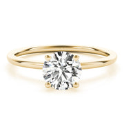 Timeless Solitaire Round Diamond Engagement Ring in 10K/14K gold and platinum with certified lab-grown or natural diamonds