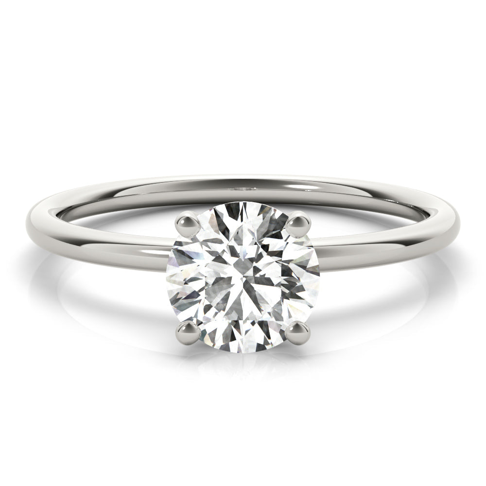 Timeless Solitaire Round Diamond Engagement Ring in 10K/14K gold and platinum with certified lab-grown or natural diamonds