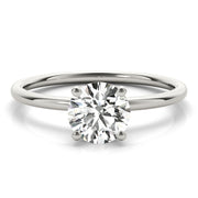 Timeless Solitaire Round Diamond Engagement Ring in 10K/14K gold and platinum with certified lab-grown or natural diamonds