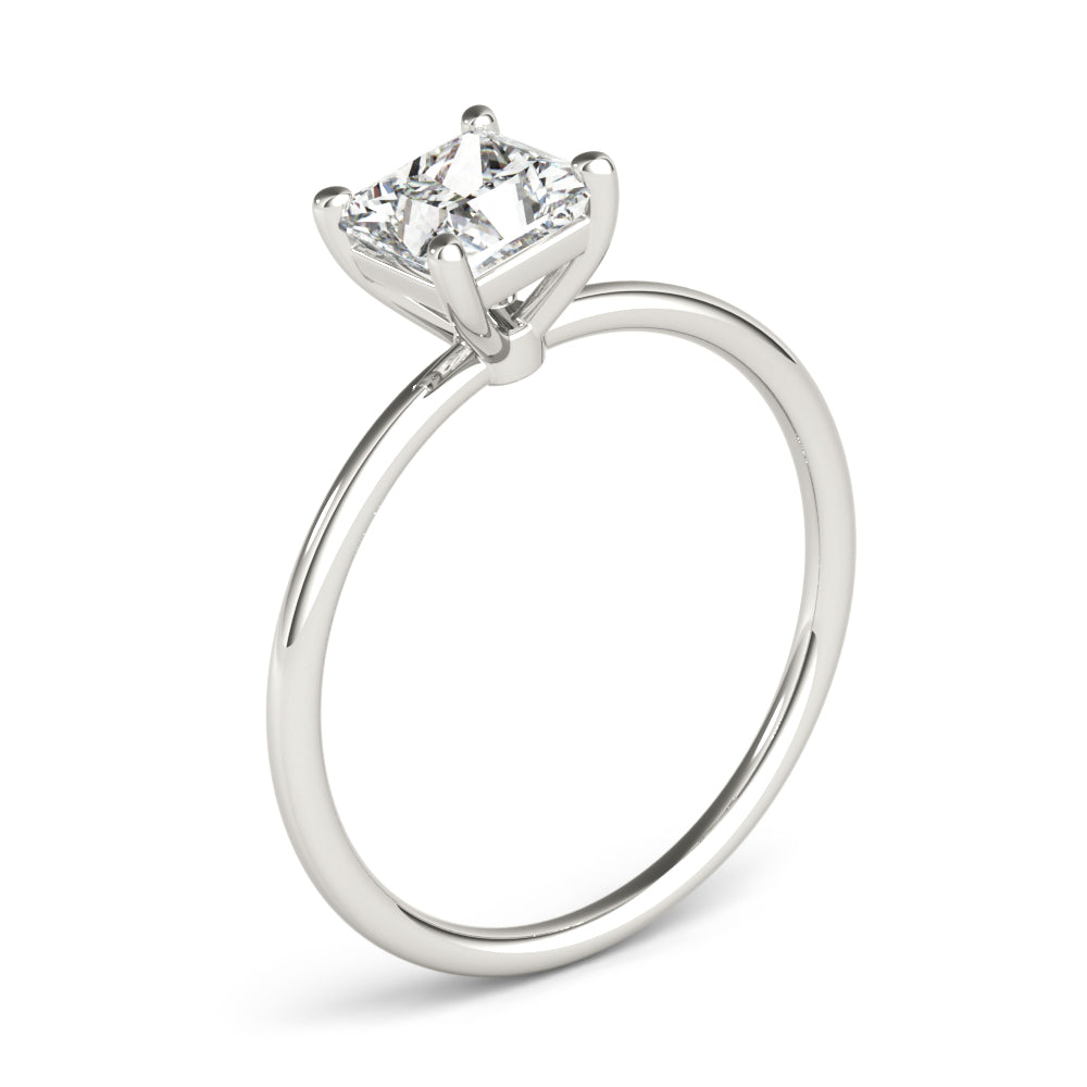 Elegant Solitaire Cut Princess Diamond Engagement Ring in 10K/14K gold and platinum with certified lab-grown or natural diamonds