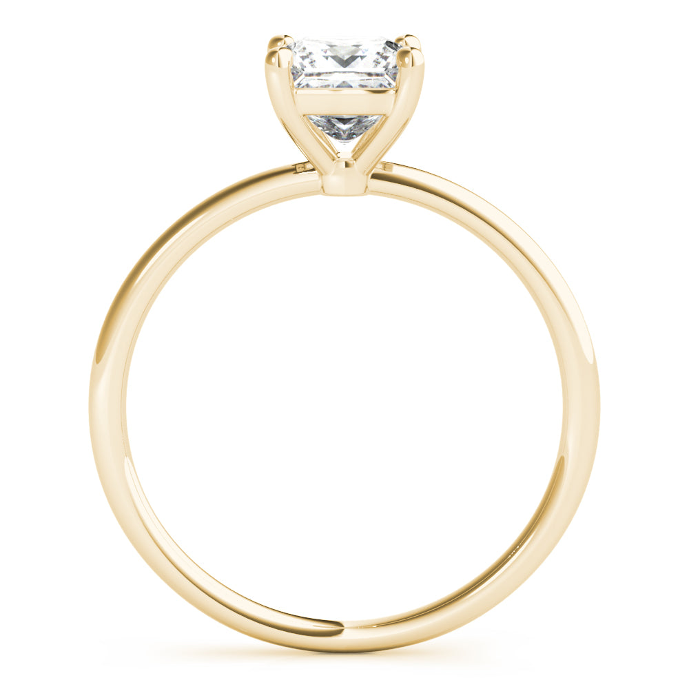 Elegant Solitaire Cut Princess Diamond Engagement Ring in 10K/14K gold and platinum with certified lab-grown or natural diamonds