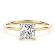 Elegant Solitaire Cut Princess Diamond Engagement Ring in 10K/14K gold and platinum with certified lab-grown or natural diamonds