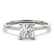 Elegant Solitaire Cut Princess Diamond Engagement Ring in 10K/14K gold and platinum with certified lab-grown or natural diamonds