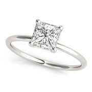 Elegant Solitaire Cut Princess Diamond Engagement Ring in 10K/14K gold and platinum with certified lab-grown or natural diamonds