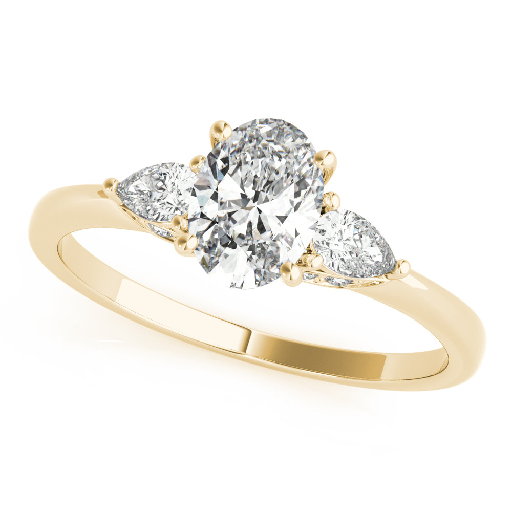 Vintage-Inspired Fashion Rings Shape Oval Diamond Engagement Ring in 10K/14K gold and platinum with certified lab-grown or natural diamonds