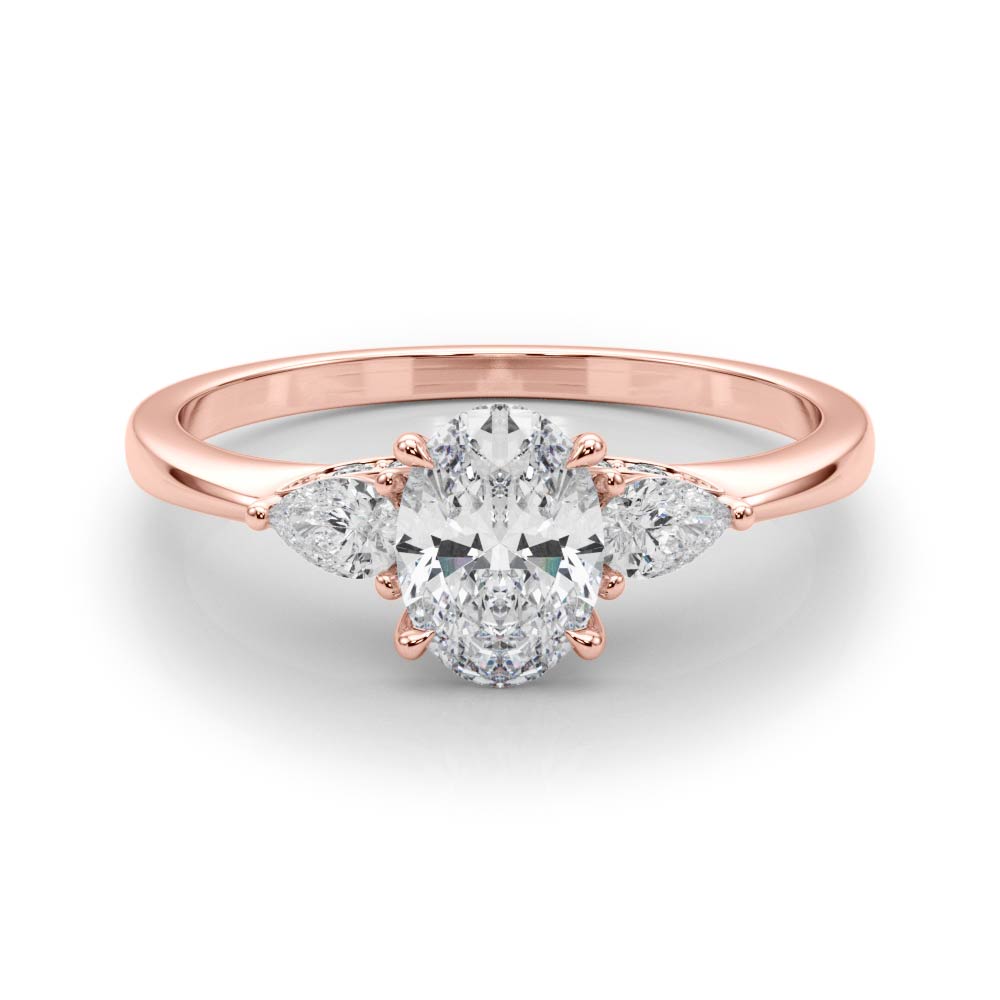 Vintage-Inspired Fashion Rings Shape Oval Diamond Engagement Ring in 10K/14K gold and platinum with certified lab-grown or natural diamonds