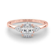 Vintage-Inspired Fashion Rings Shape Oval Diamond Engagement Ring in 10K/14K gold and platinum with certified lab-grown or natural diamonds