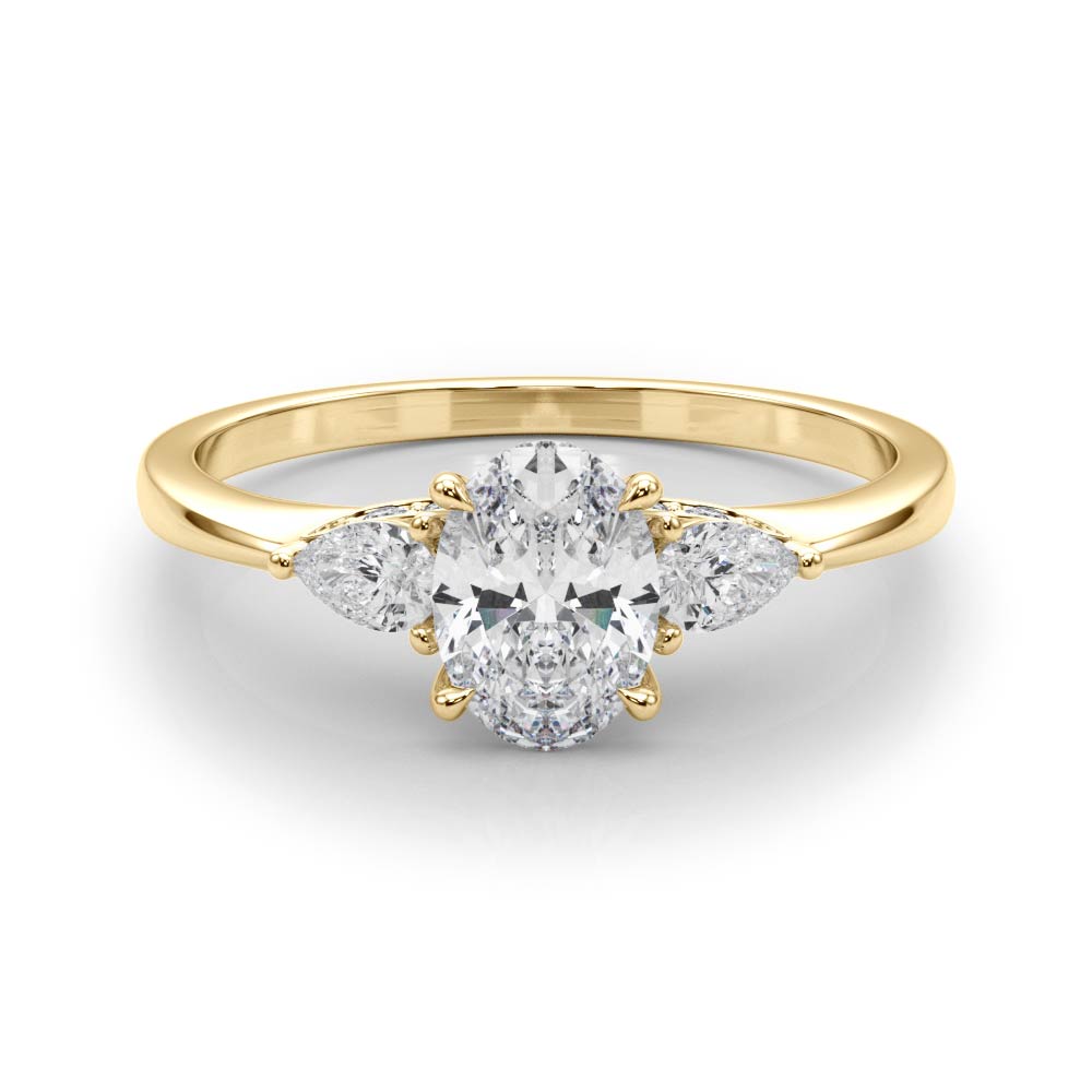 Vintage-Inspired Fashion Rings Shape Oval Diamond Engagement Ring in 10K/14K gold and platinum with certified lab-grown or natural diamonds