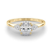 Vintage-Inspired Fashion Rings Shape Oval Diamond Engagement Ring in 10K/14K gold and platinum with certified lab-grown or natural diamonds