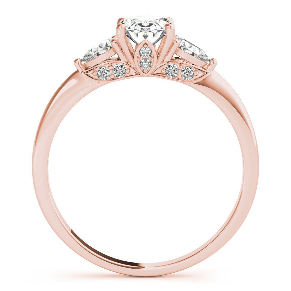 Vintage-Inspired Fashion Rings Shape Oval Diamond Engagement Ring in 10K/14K gold and platinum with certified lab-grown or natural diamonds